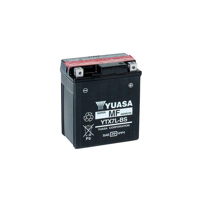 BATTERIA YUASA YTX7L-BS SENZA MANUTENZIONE CON ACIDO A CORREDO HONDA HORNET 600 1998-2001