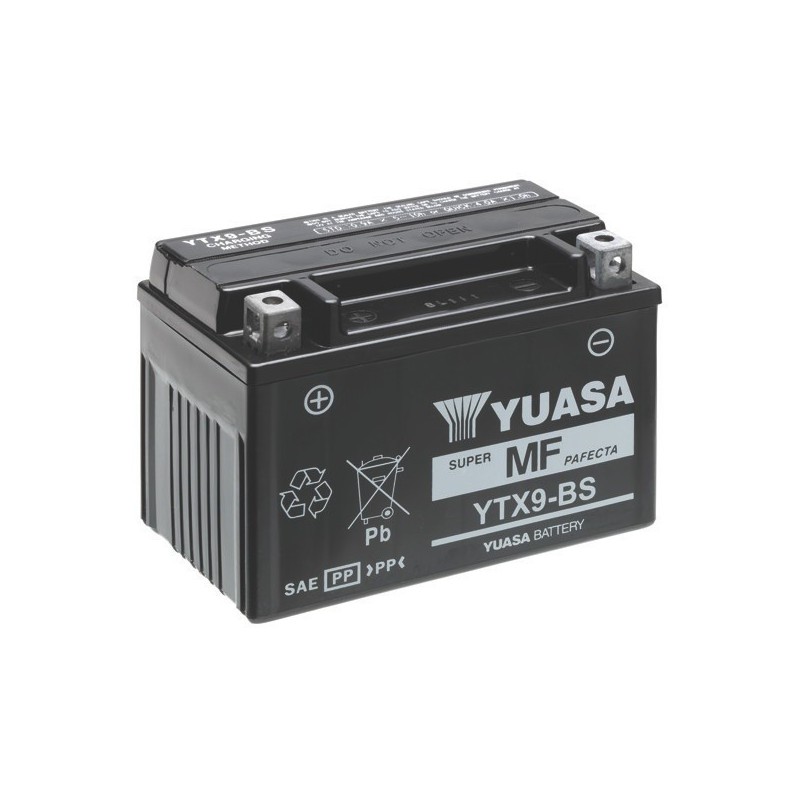 BATTERIA YUASA YTX9-BS SENZA MANUTENZIONE CON ACIDO A CORREDO BMW G 310 GS 2017-2020