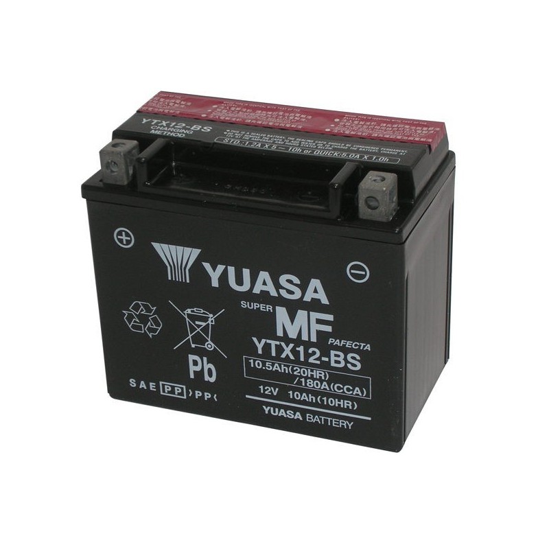 BATTERIA YUASA YTX12-BS SENZA MANUTENZIONE CON ACIDO A CORREDO APRILIA RSV 1000 R 1998-2000