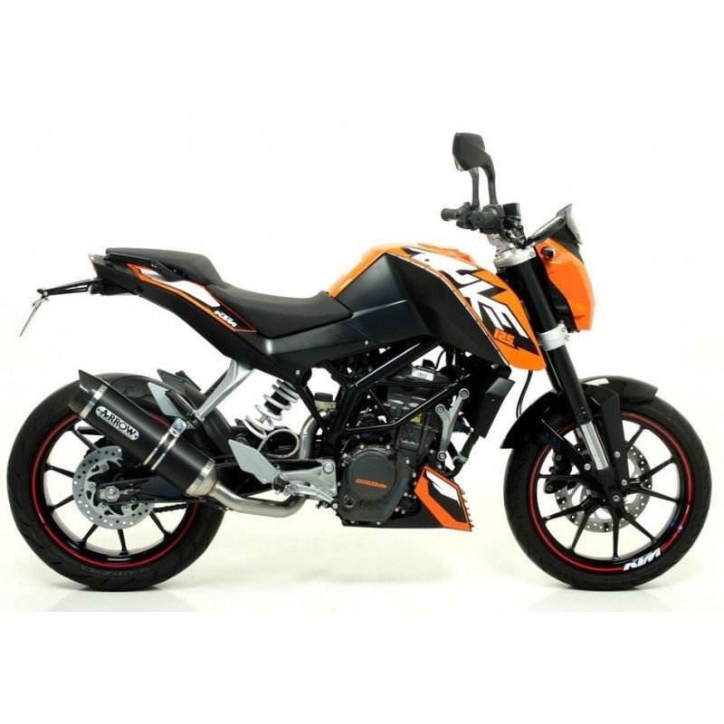 TERMINALE ARROW THUNDER KTM DUKE 125 2011-2016, ALLUMINIO DARK/CARBONIO, DEKAT