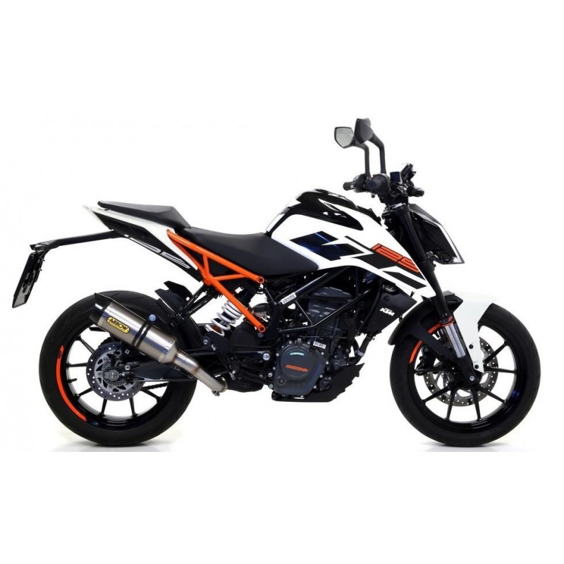 TERMINALE ARROW THUNDER KTM DUKE 125 2017-2020, TITANIO/CARBONIO, OMOLOGATO