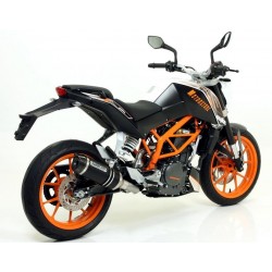 TERMINALE ARROW THUNDER KTM 390 DUKE 2013-2016, ALLUMINIO DARK/CARBONIO, DEKAT