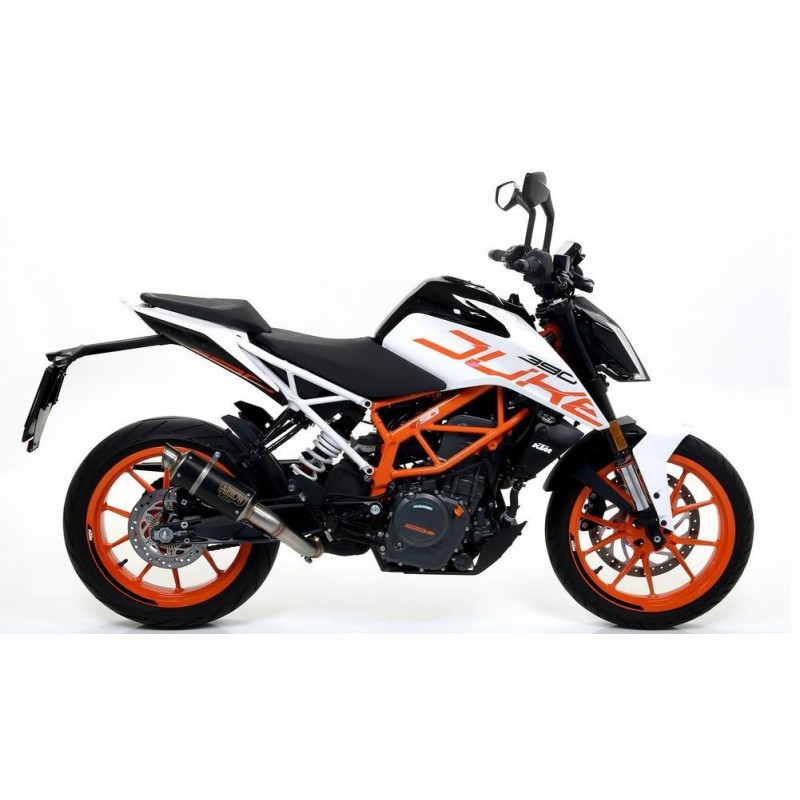 TERMINALE ARROW GP2 KTM 390 DUKE 2017-2020, ACCIAIO DARK, OMOLOGATO