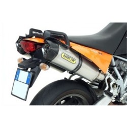 PAIR OF ARROW RACE-TECH EXHAUST KTM SUPERMOTO 990 2007-2011, TITANIUM/CARBON, CATALYTICS