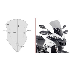 GIVI WINDSCREEN DUCATI MULTISTRADA 1260/S 2018-2020, RAUCHEN
