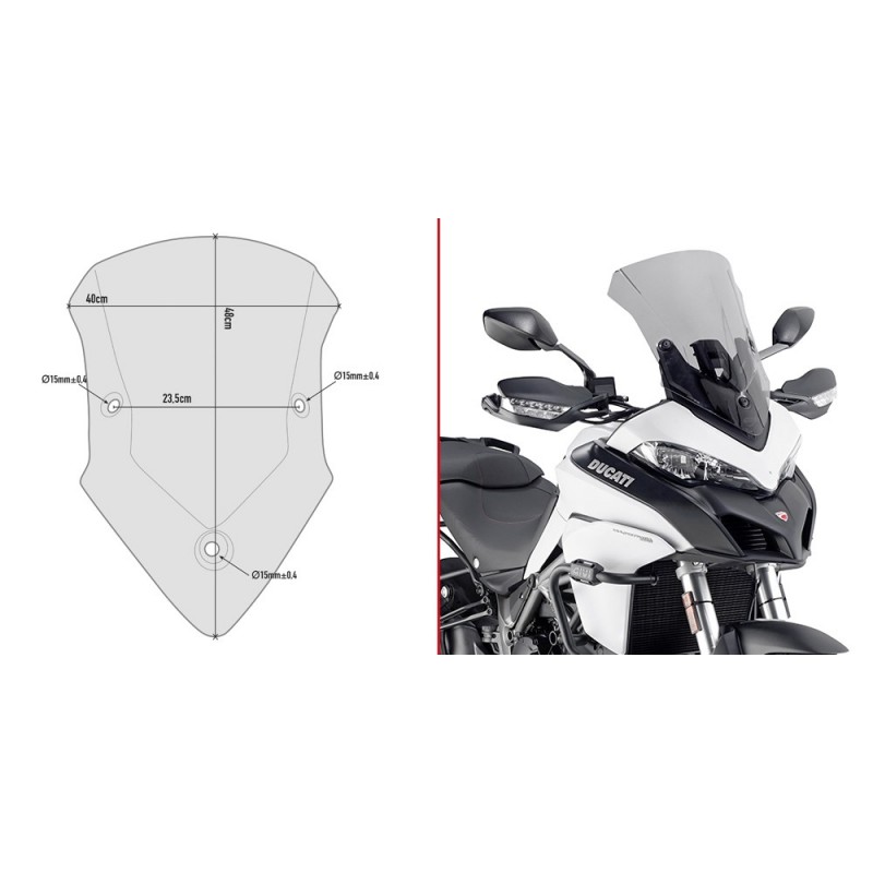 CUPOLINO GIVI TOURING DUCATI MULTISTRADA 1260/S 2018-2020, FUME'