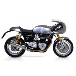 COPPIA TERMINALI DI SCARICO ARROW PRO-RACING TRIUMPH THRUXTON 1200 R 2016-2020, ACCIAIO/CARBONIO, OMOLOGATI 