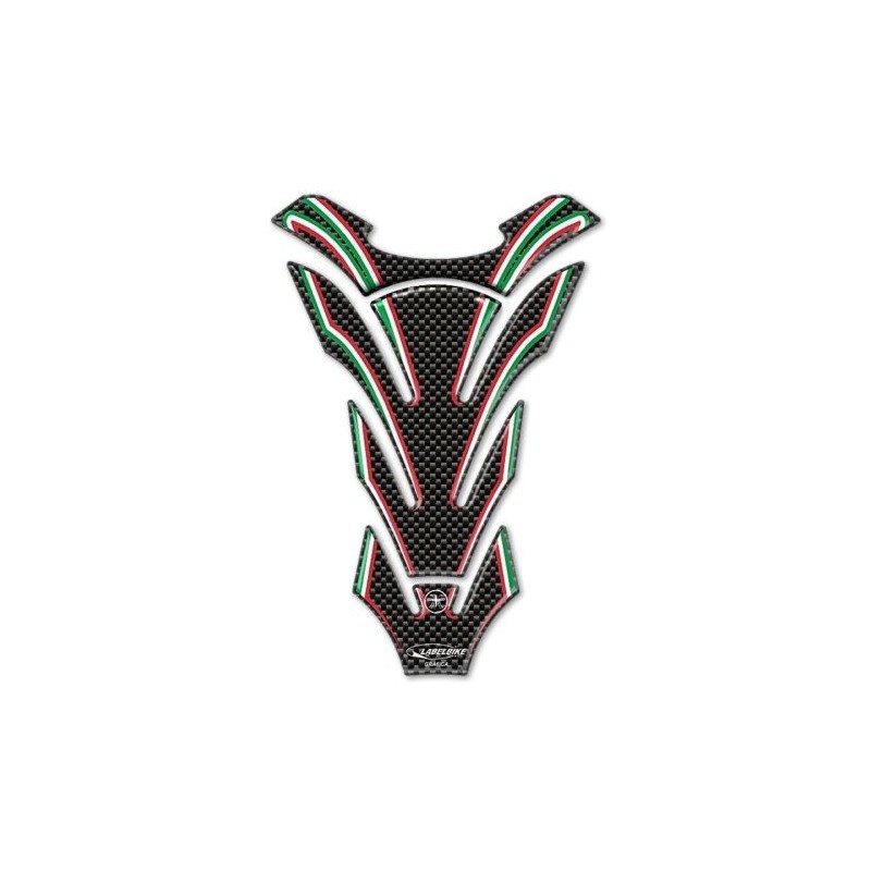 3D STICKER TANK PROTECTION MOTORRAD CARBON ITALIEN FLAGGE