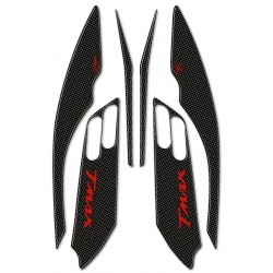 3D STICKERS SIDE BOOMERANG PROTECTIONS YAMAHA T-MAX 500 2001-2007 CARBON RED