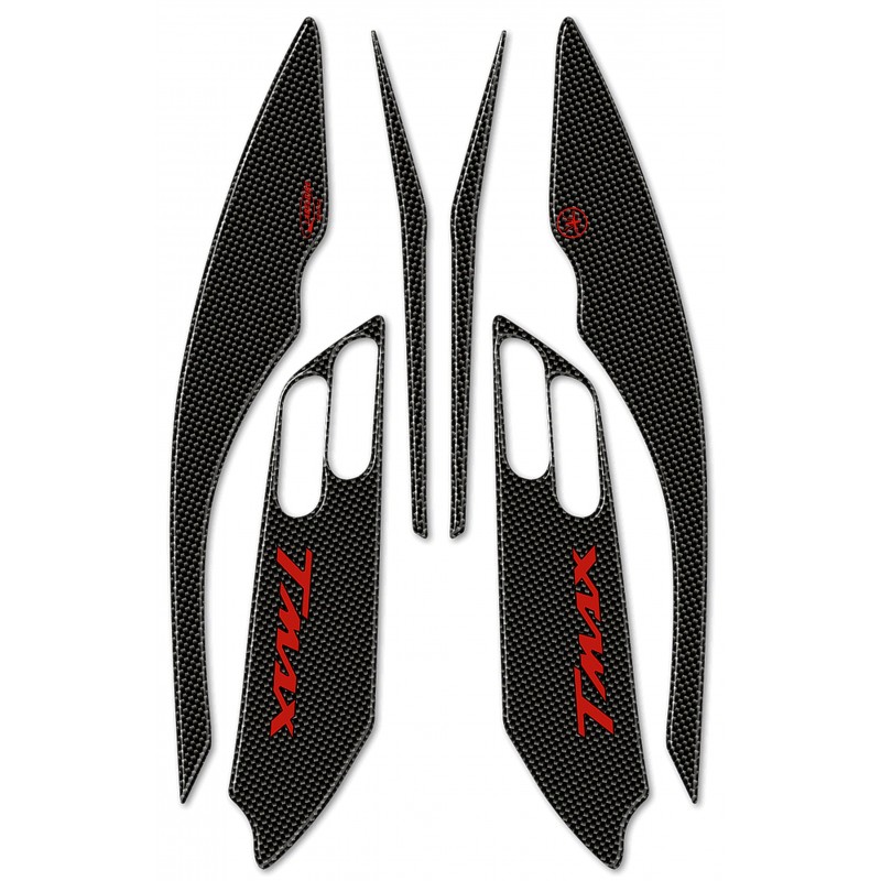 3D-AUFKLEBER BOOMERANG SEITENSCHUTZ YAMAHA T-MAX 500 2001-2007 CARBON RED