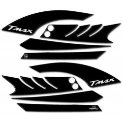 3D STICKERS SIDE BOOMERANG PROTECTION YAMAHA T-MAX 500 2008-2011 BLACK WHITE