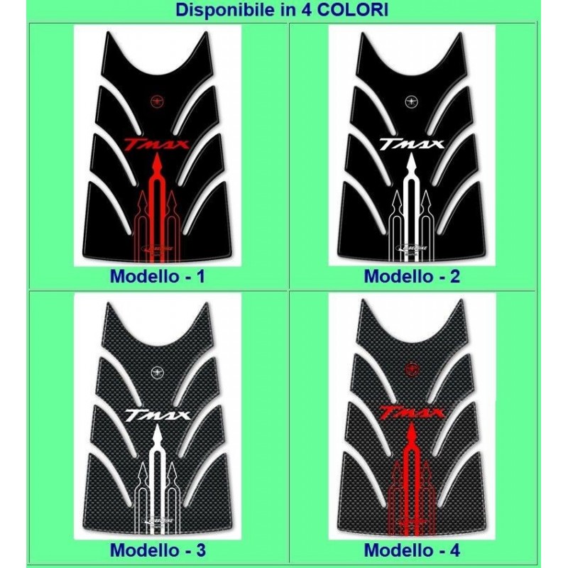 ADESIVO 3D PROTEZIONE SPORTELLO SERBATOIO YAMAHA T-MAX 500 2008-2011 NERO BIANCO