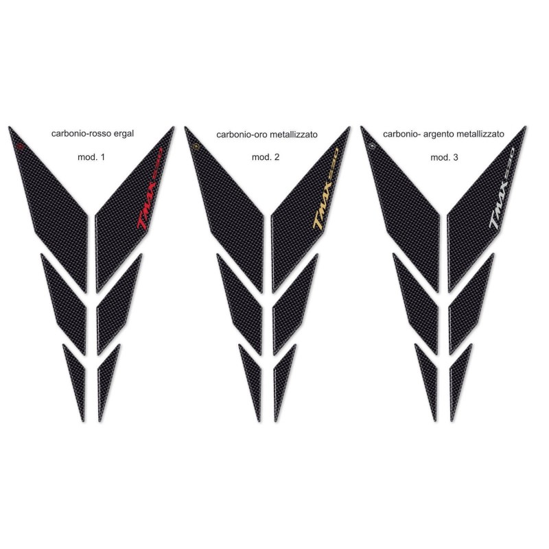 3D STICKERS PROTECTIONS Y FRONT YAMAHA T-MAX 530 2012-2016 CARBON RED