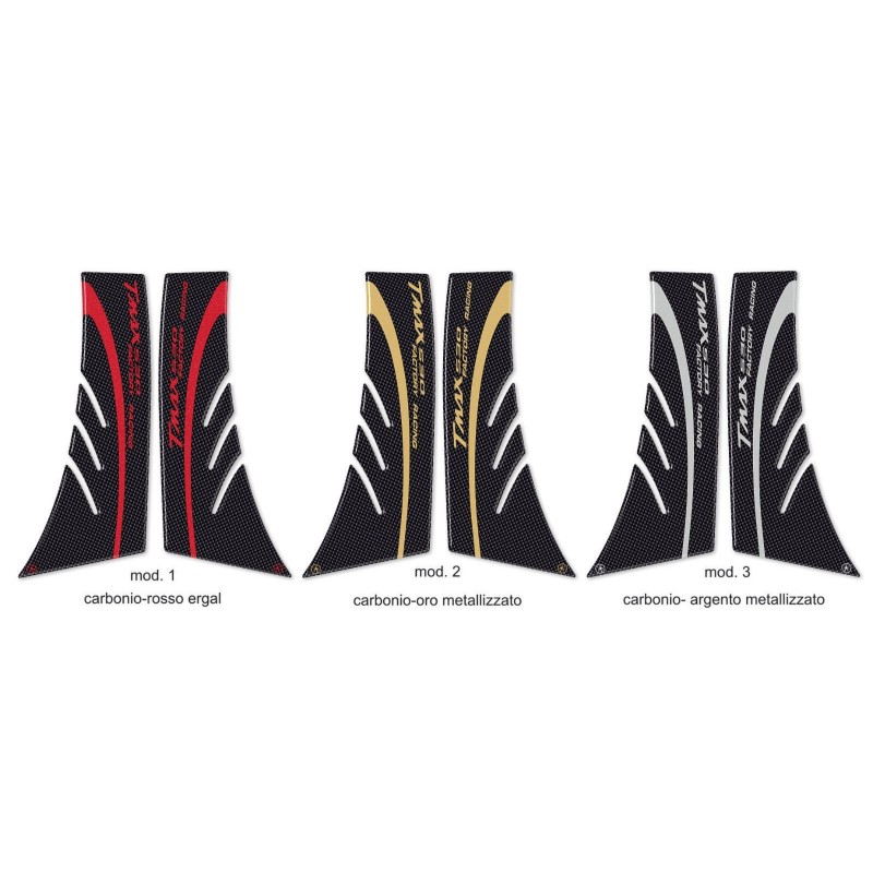 3D STICKERS SIDE PROTECTIONS FRONT FAIRING LOW YAMAHA T-MAX 530 2012-2016 CARBON RED
