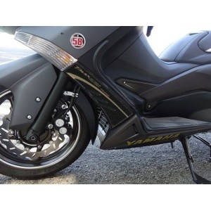 3D STICKERS SIDE PROTECTIONS FRONT FAIRING LOW YAMAHA T-MAX 530 2012-2016 CARBON SILVER