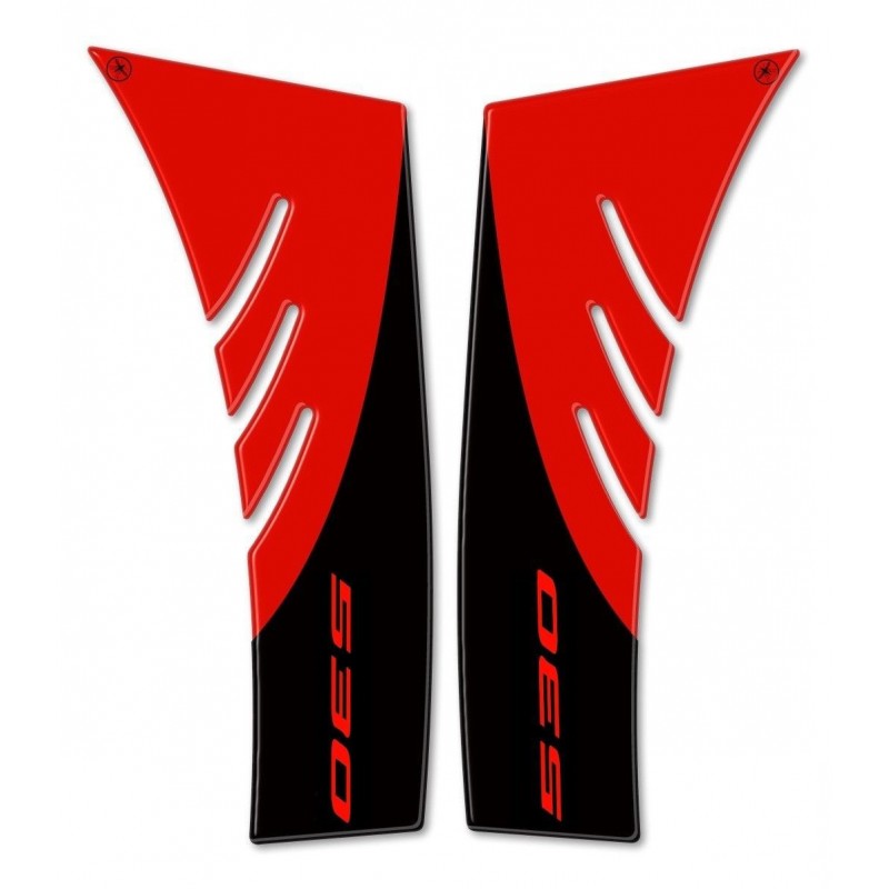 3D STICKERS SIDE PROTECTIONS FRONT FAIRING LOW YAMAHA T-MAX 530 2012-2016 BLACK RED