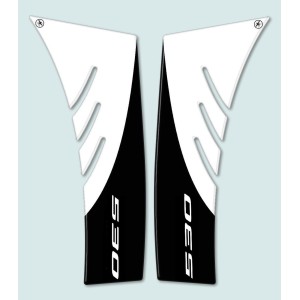 3D STICKERS SIDE PROTECTIONS FRONT FAIRING LOW YAMAHA T-MAX 530 2012-2016 BLACK WHITE