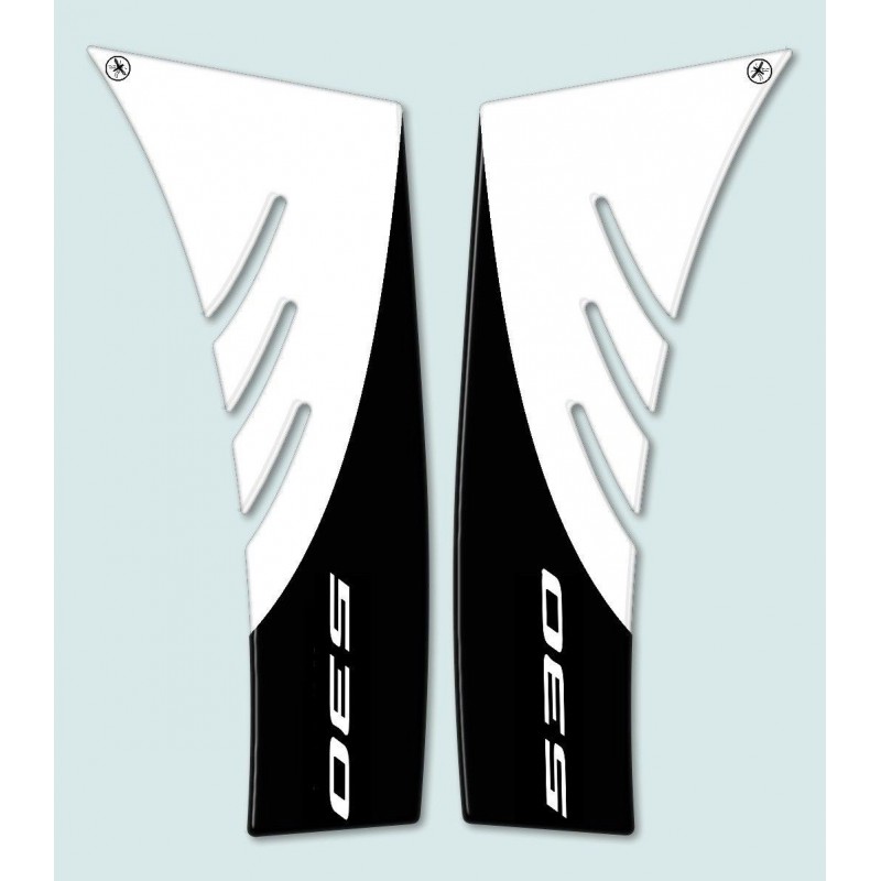 3D STICKERS SIDE PROTECTIONS FRONT FAIRING LOW YAMAHA T-MAX 530 2012-2016 BLACK WHITE
