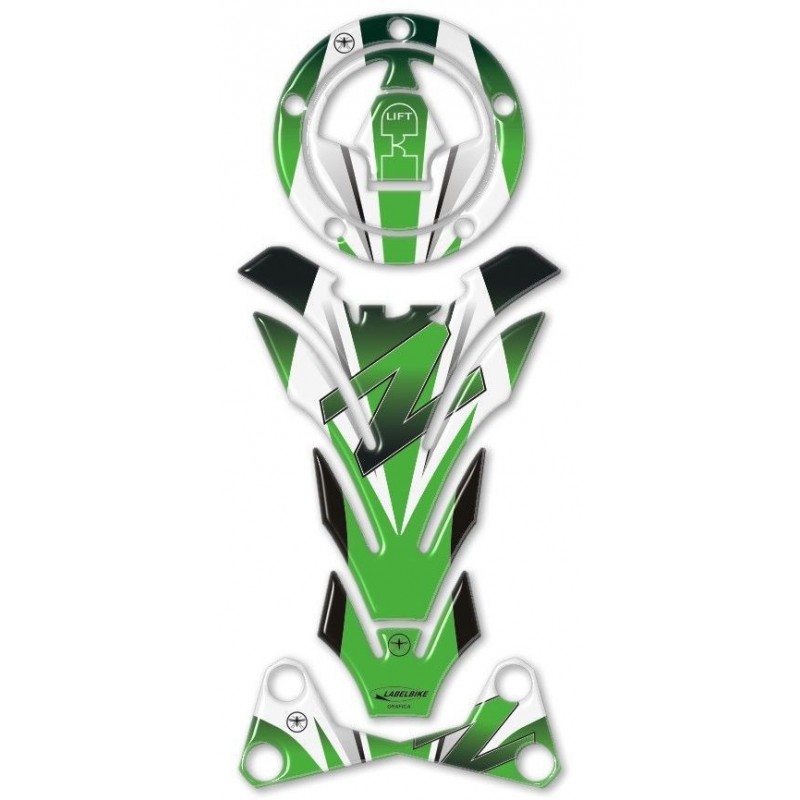 3D-AUFKLEBER TANKSCHUTZ, KAPPE, LENKERSTEIGER KAWASAKI Z 1000 2007-2011