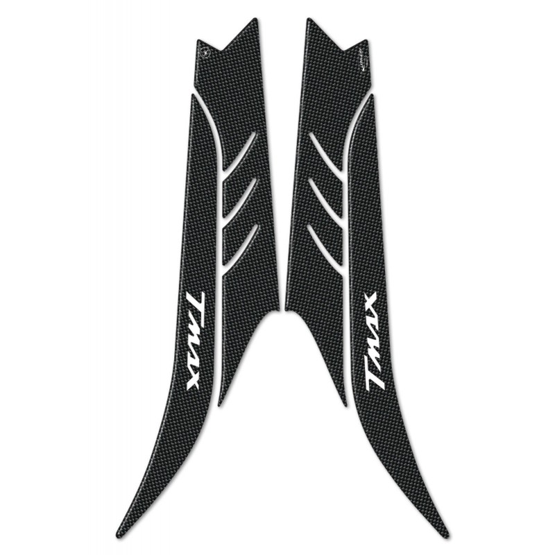 PEGATINA 3D TÚNEL BOOMERANG PROTECCIÓN LATERAL YAMAHA T-MAX 530 2012-2014 BLANCO CARBONO