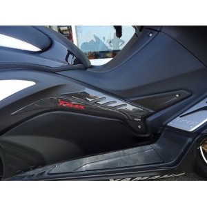 PEGATINA 3D TÚNEL BOOMERANG PROTECCIÓN LATERAL YAMAHA T-MAX 530 2012-2014 BLANCO CARBONO