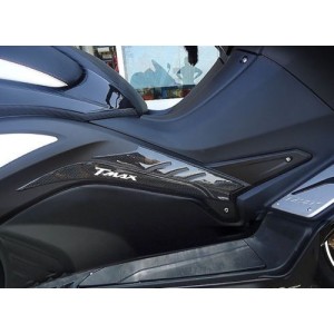 PEGATINA 3D TÚNEL BOOMERANG PROTECCIÓN LATERAL YAMAHA T-MAX 530 2012-2014 BLANCO CARBONO
