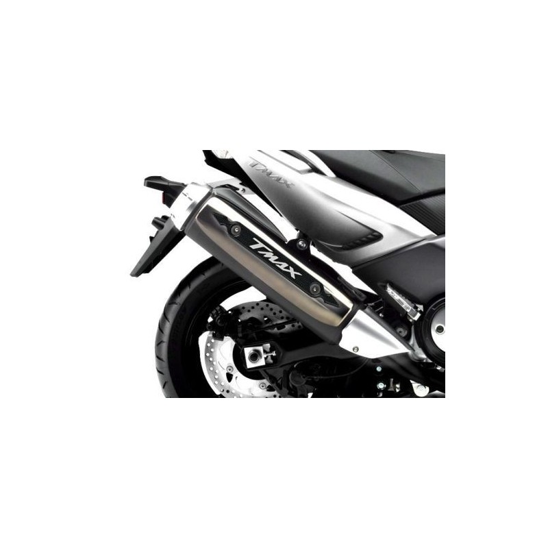 ADESIVO 3D PROTEZIONE CARTER TERMINALE SCARICO YAMAHA T-MAX 530 2012-2016 CARBON ARGENTO