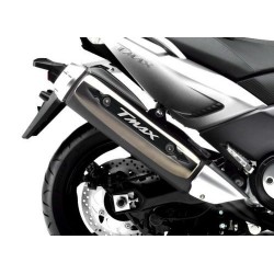 ADESIVO 3D PROTEZIONE CARTER TERMINALE SCARICO YAMAHA T-MAX 500 2008-2011, CARBON/SILVER