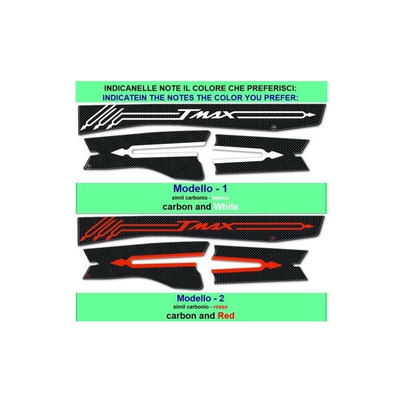 3D STICKER PROTECTION SCHWINGE UND GÜRTELSCHUTZ YAMAHA T-MAX 530 2012-2016 CARBON RED