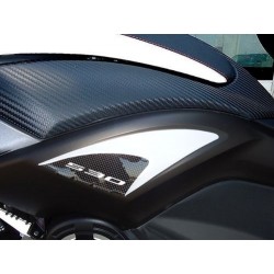 ADESIVO 3D PROTEZIONE FIANCHETTI SOTTOSELLA YAMAHA T-MAX 530 2012-2016 CARBON BIANCO