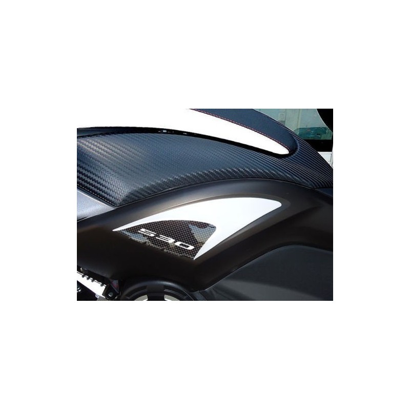 PEGATINA 3D PROTECCIÓN PANELES LATERALES YAMAHA T-MAX 530 2012-2016 BLANCO CARBONO
