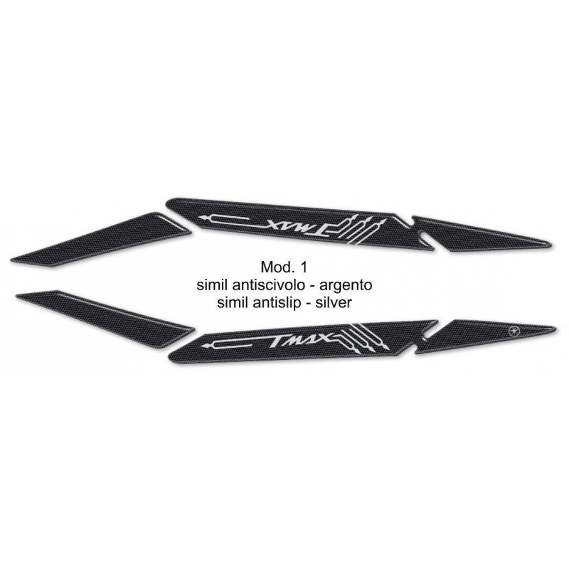ADESIVO 3D PROTEZIONE MANIGLIE PASSEGGERO YAMAHA T-MAX 530 2017-2019, CARBON/SILVER