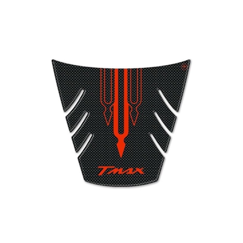 3D-STICKER-SCHWANZSCHUTZ YAMAHA T-MAX 500 2008-2011 RED CARBON LOGO