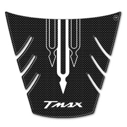 ADESIVO 3D PROTEZIONE CODINO YAMAHA T-MAX 500 2008-2011 CARBON LOGO BIANCO