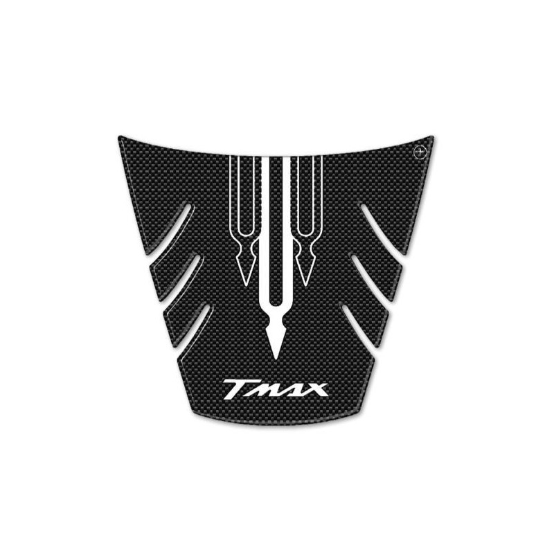 ADESIVO 3D PROTEZIONE CODINO YAMAHA T-MAX 500 2008-2011 CARBON LOGO BIANCO