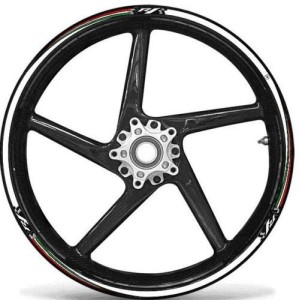 KIT BORDI ADESIVI PER CERCHI RUOTA YAMAHA R1 17" BIANCO BANDIERA ITALIA