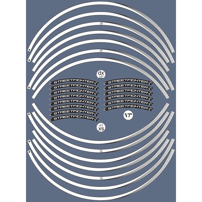 KIT KLEBKANTEN FÜR RADFELGEN DUCATI STREETFIGHTER 17 "WEISS