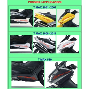 PEGATINAS PREPARADAS TMAX Y DIAPASON YAMAHA T-MAX 500/530 2001-2016 ROJO CM 48 X 8.2