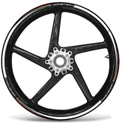 KIT BORDI ADESIVI PER CERCHI RUOTA DUCATI MONSTER 17" BIANCO BANDIERA ITALIA