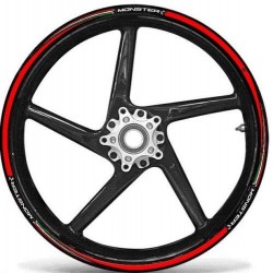 KIT BORDI ADESIVI PER CERCHI RUOTA DUCATI MONSTER 17" ROSSO