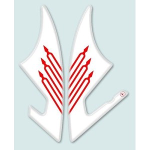 3D STICKERS PASSAGIER FUSSPEG SCHUTZ YAMAHA T-MAX 530 2012-2016 WEISS/ROT