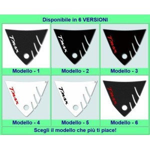 ADESIVO 3D PROTEZIONE CODINO YAMAHA T-MAX 530 2012-2016 CARBON LOGO BIANCO