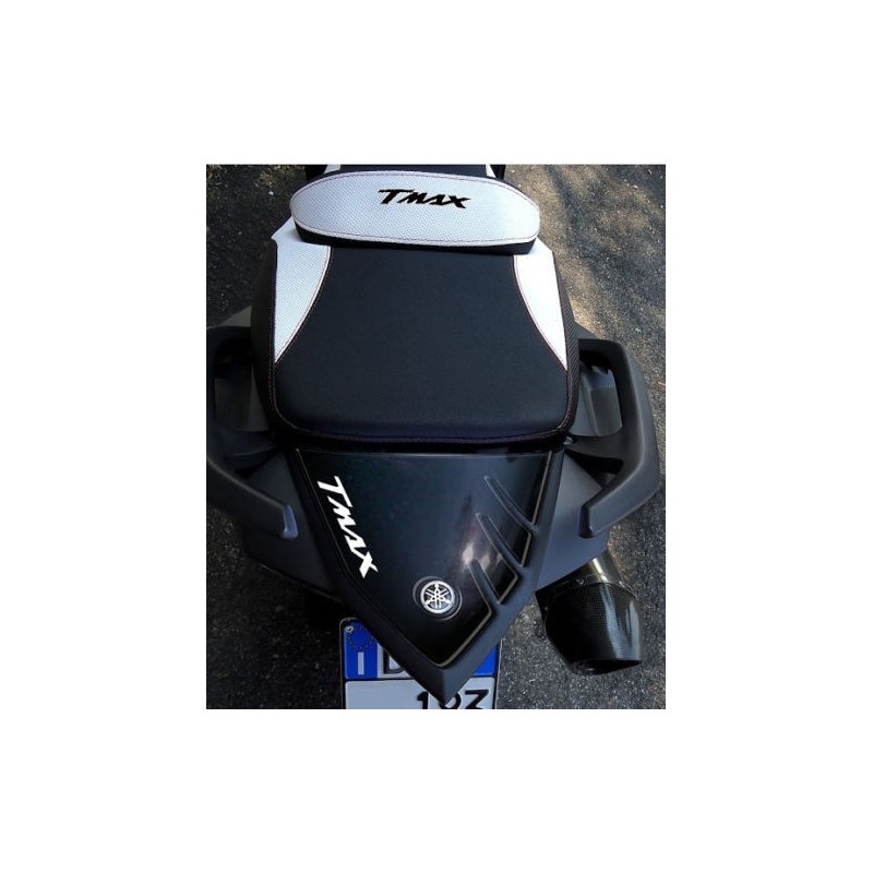 PEGATINA 3D PROTECCIÓN DE COLA YAMAHA T-MAX 530 2012-2016 LOGO NEGRO BLANCO