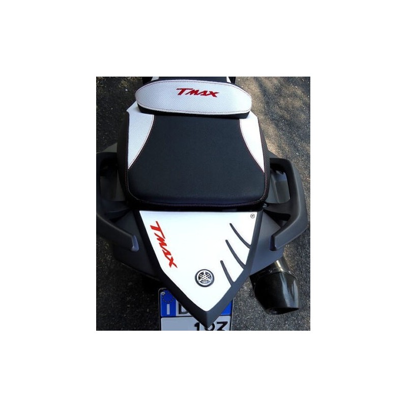 3D STICK PROTECTION TAIL YAMAHA T-MAX 530 2012-2016 WHITE RED LOGO