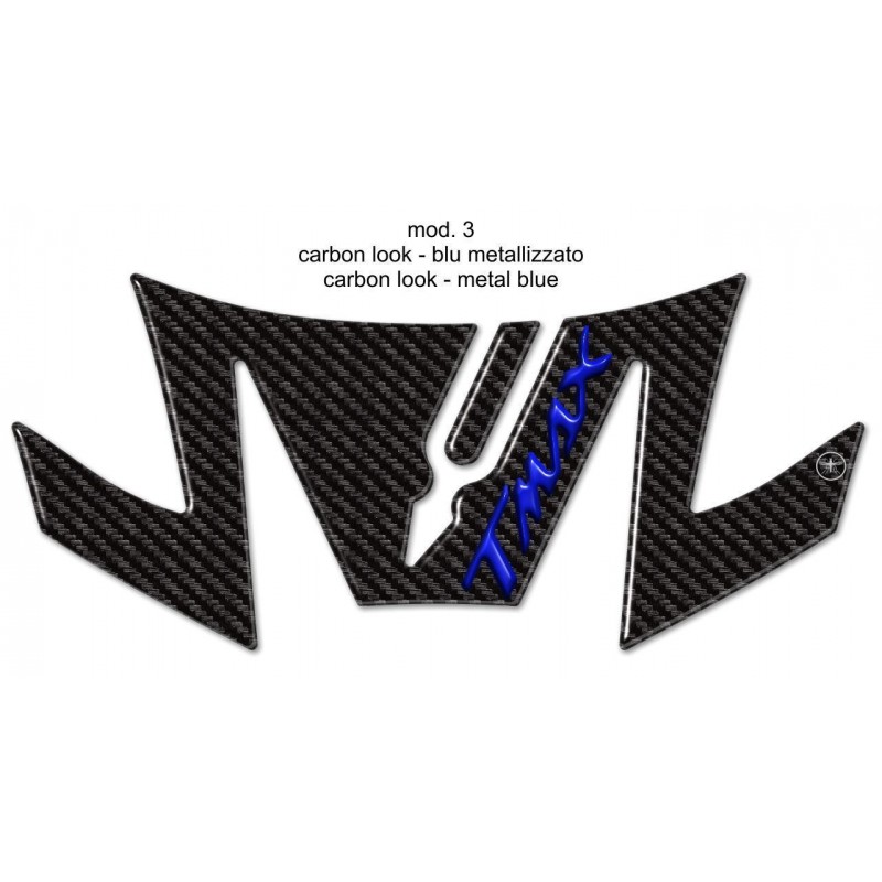3D STICK PROTECTION TAIL YAMAHA T-MAX 530 2017-2019 CARBON LOGO BLUE