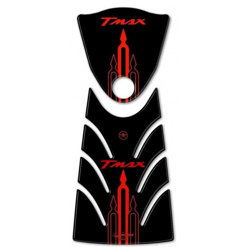ADHESIVOS 3D TÚNEL DE PROTECCIÓN, PUERTA DEPÓSITO YAMAHA T-MAX 500 2008-2011 NEGRO ROJO
