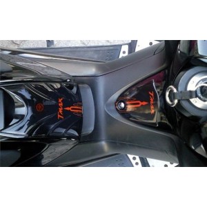3D STICKERS TUNNEL PROTECTION, TANK DOOR YAMAHA T-MAX 500 2008-2011 BLACK RED