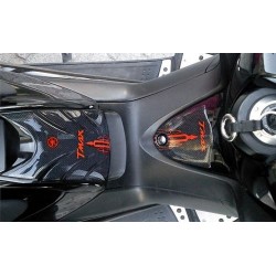 ADESIVI 3D PROTEZIONE TUNNEL, SPORTELLO SERBATOIO YAMAHA T-MAX 500 2008-2011 CARBON ROSSO