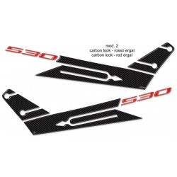 3D STICKER TUNNEL BOOMERANG SEITENSCHUTZ YAMAHA T-MAX 530 2017-2019 CARBON RED