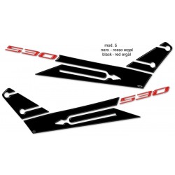 3D STICKER TUNNEL BOOMERANG SEITENSCHUTZ YAMAHA T-MAX 530 2017-2019 SCHWARZ ROT